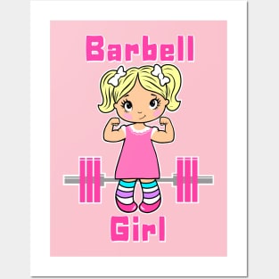 Barbell Girl, fitness girl, gym girl Posters and Art